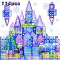 Set of 114pcs Featuring a Diamond Princess Ice Castle Theme, Designed As Puzzle Toys for Kids