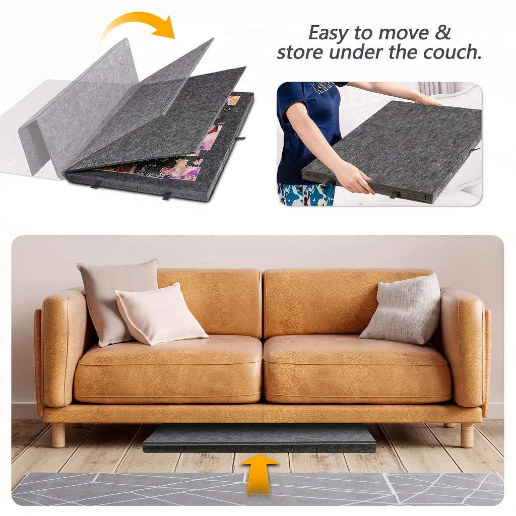 Portable Puzzle Table, Lightweight Felt Jigsaw Board Featuring 6 Storage Drawers, Adjustable Tilt Function, 2-In-1 Stand with a Protective Cover, Non-Slip Surface And Carry Handle, Perfect Gift for Puzzle Lovers