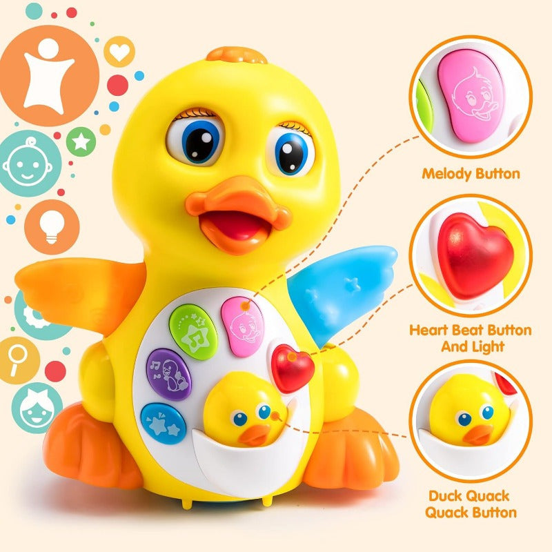Musical Toys For Toddlers 6 Months+ Year Old, Baby Toys Duck, Dancing Walking Duck Toy With Music And Lights, Kids' Musical Instruments, Light Up Learning Toys, Learning Toy For Baby Kids, Perfect Christmas Gift
