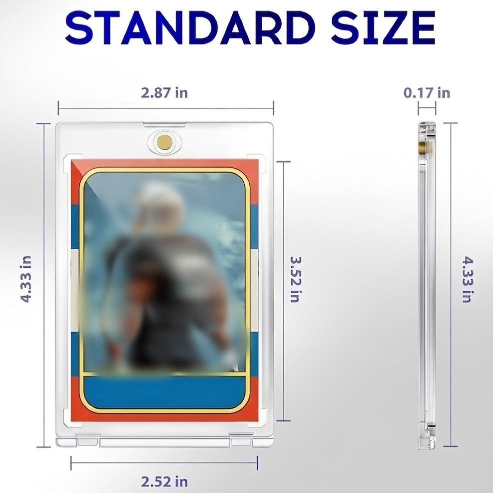 100/ 50/ 25pcs Slim Magnetic Card Holder, 35pt Single Touch, U-V Protectors Hard Plastic For Trading Cards, Magnet Case, Sports, Game, Football, Baseball