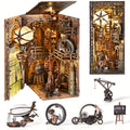 [DIY Wooden 3D Puzzle] 1 DIY Wooden 3D Puzzle, Dollhouse Corner Bookshelf Insert Decoration Alley, Best Gift for Halloween, Thanksgiving, Christmas And Birthday