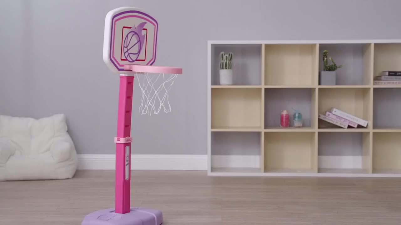 Toddler Basketball Hoop Adjustable Height Kids Basketball Goal with 4 Balls And Air Pump, Indoor Outdoor Sports Game, Christmas Birthday Easter Gift for Boys Girls Age 1+