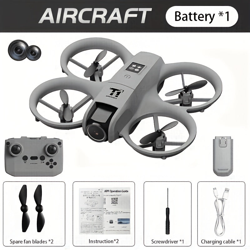 [4K, 180° Rotation] Mini 4K FPV Dual Camera Drone, 180° Camera Rotation, Dual Batteries, Optical Flow Positioning, 360° Flip, Roscope, One-Key Takeoff/Landing, Anti-Shake And Anti-Collision Design, Suitable for Beginners Remote Control Toy, Boys And Girls