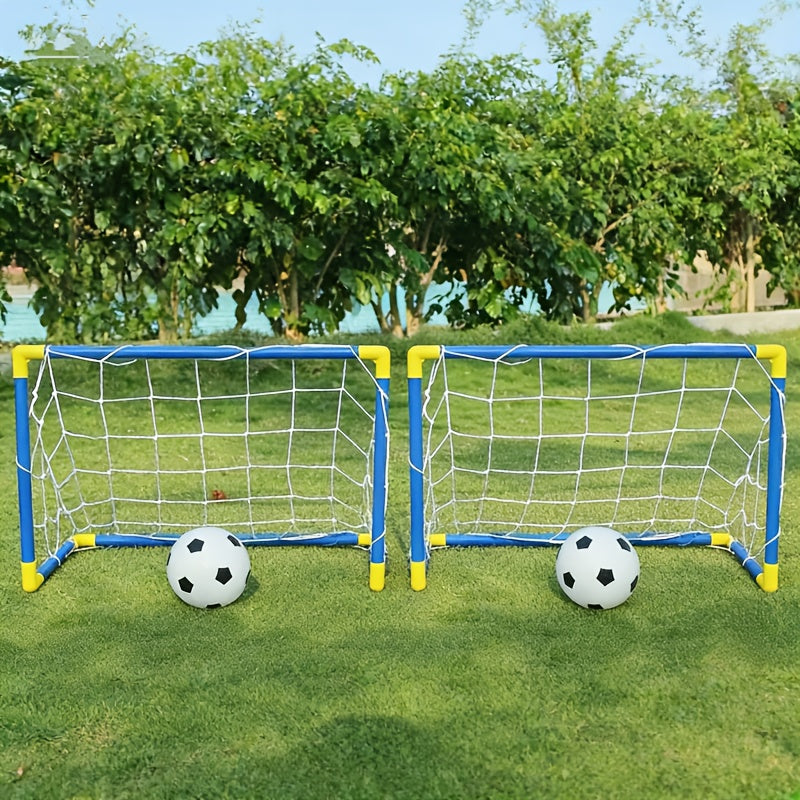 2pcs Youth Football Set-Portable and Easy-to-assemble Goal, Suitable for Indoor/outdoor Play, Family Entertainment, Birthday Gifts, Football Gifts