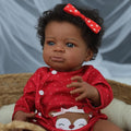 [20-Inch Realistic Doll] Vividoll Reborn Doll - Black Girl Style Fabric Body Reborn Doll With Soft Body And Hair Implant - 20-Inch Realistic Newborn Girl Doll (Doll Solely/ Additions Not Included)