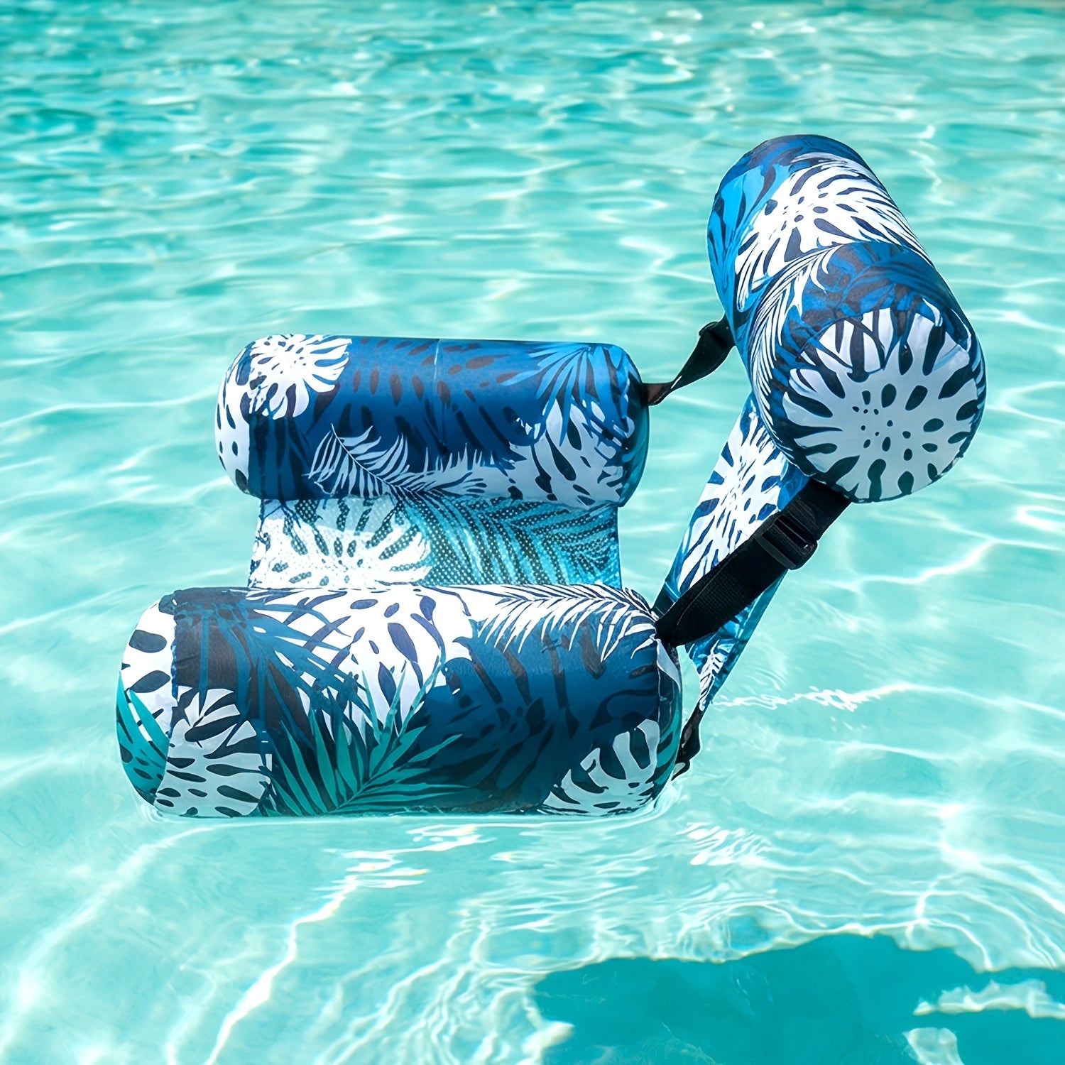 SYNCFUN 1/2 Pack Leaf Design Floating Lounger - Inflatable Pool Chair For Adults, Portable Summer Float For Beach, Lake & Pool Parties