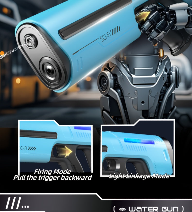 Auto-filling Electric Water Gun, Pulse Jet Water Gun with LED Light Show, 40-foot Long-range Fast Shooting Water Gun, USB Rechargeable Large-capacity Water Gun, Suitable for Children And Adults, Adult Water Gun Is Suitable for Swimming Pool Beach