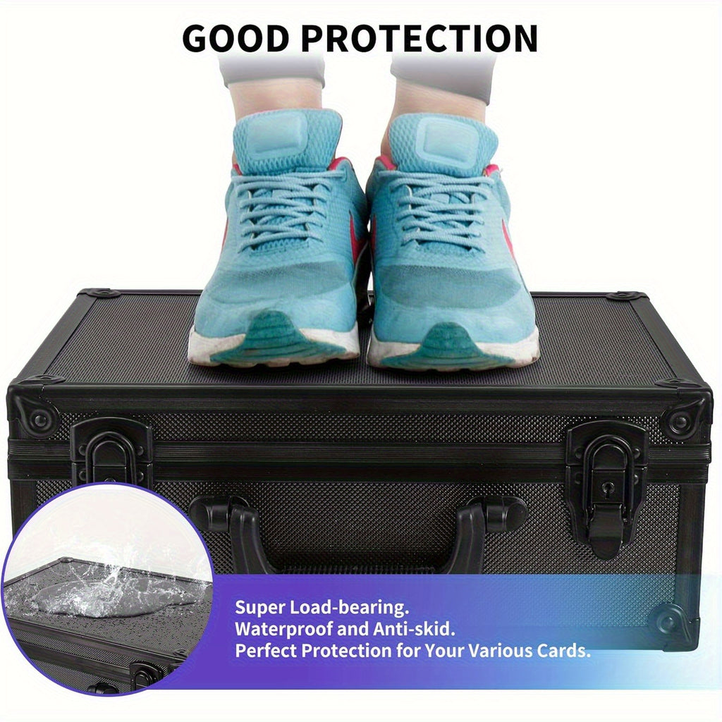 Top Loads Storage Box for 3"x4" 35pt Rigid Cards, Holds 600+ Top Loads, Sports Card Storage Case Organizer, Trading Card Storage Box with Lock