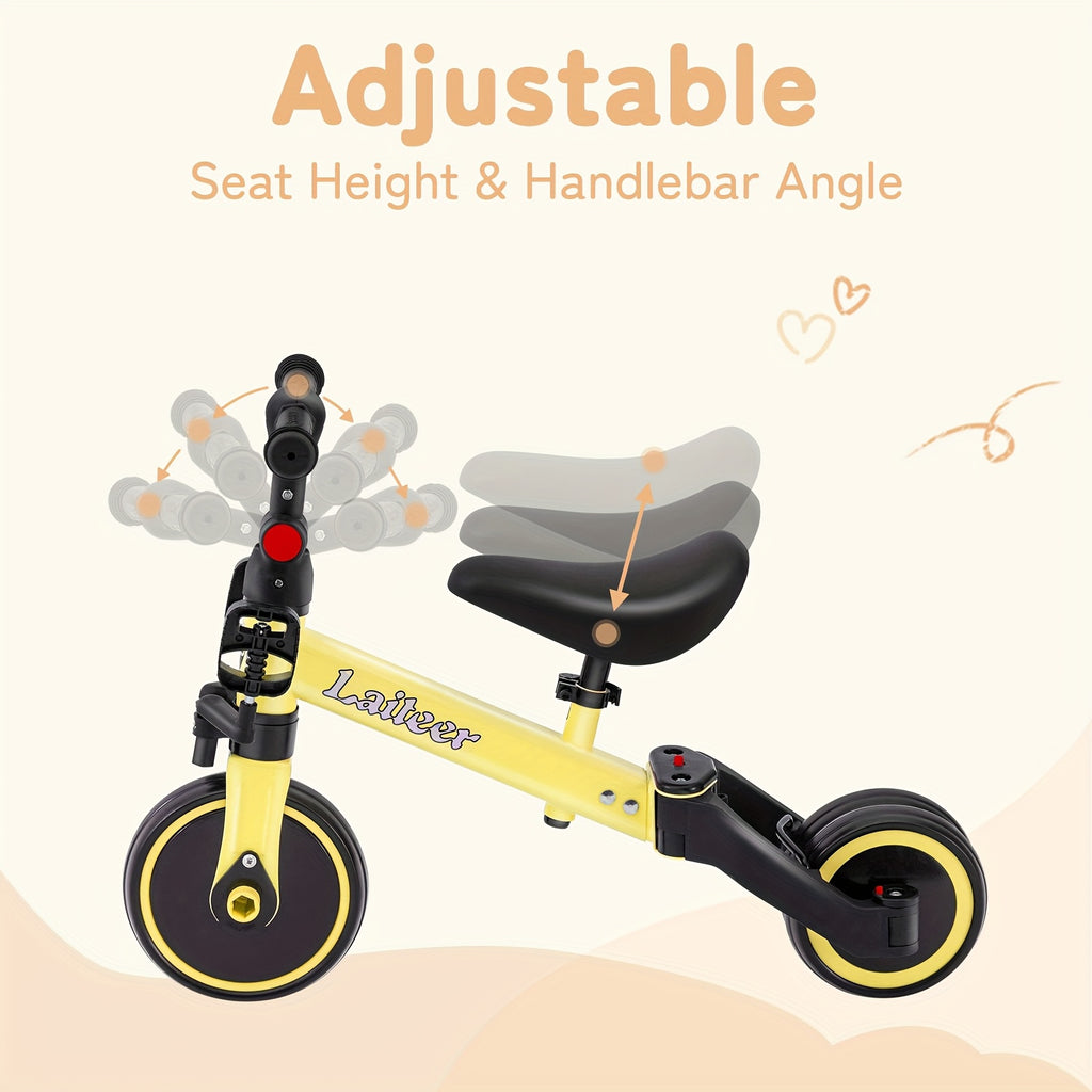 [3-In-1 Bike & Trike] Winfire 3-In-1 Toddler Balance Bike And Convertible Trike for Kids 2, Adjustable Bike with Foldable Rear Wheels, Removable Pedals, Kids Tricycle And Balance Bike Combo
