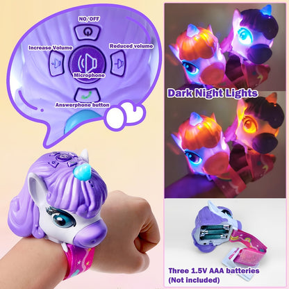 2Packs Unicorn Walkie Talkies for Kids - Luminous Function, Gift for Kids 2 Way Radios Toys for Boys And Girls Ages 3-12 - Long Range - Outdoor Adventure, Camping, Hiking Gifts Birthday Back to School Halloween Christmas Gifts (Pink/Purple)