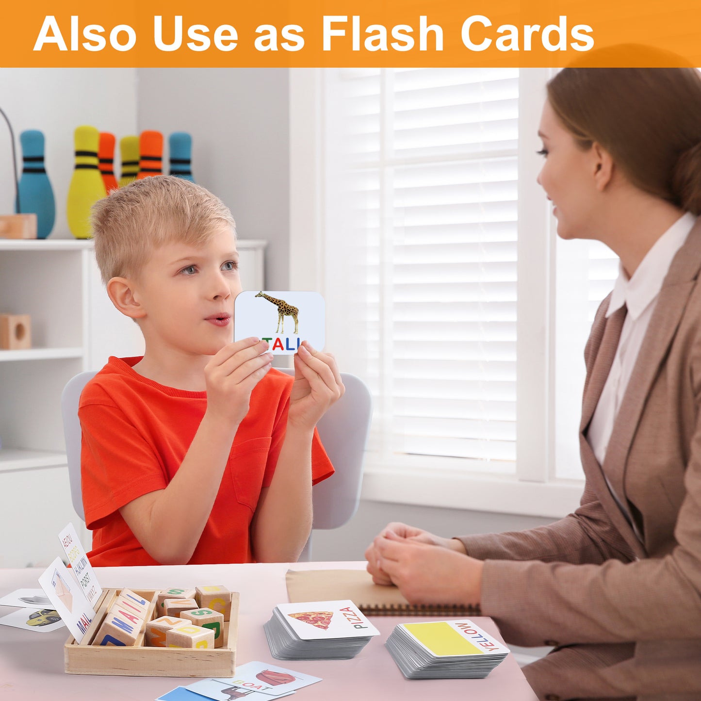 Flash Cards CVC Word Builder, Alphabet Learning Toys, Matching Letters Spelling Game, Educational Toys for Preschool Kindergarten Kids