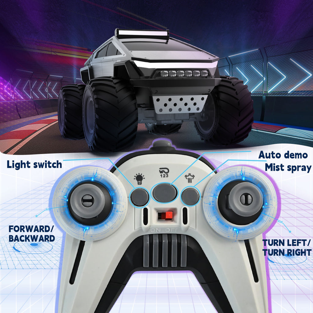 [1:14/ 1:18 RC Monster Truck Toy] 2.4GHz 4WD All Terrain RC Monster Truck Toy, Realistic Sound Effects, Off-Road Vehicle with Ergonomic Grip, Off-road Vehicle WithLED Lights, Music, Excellent Grip Big Wheels, Metal Body, Easter Gifts, Christmas Gift