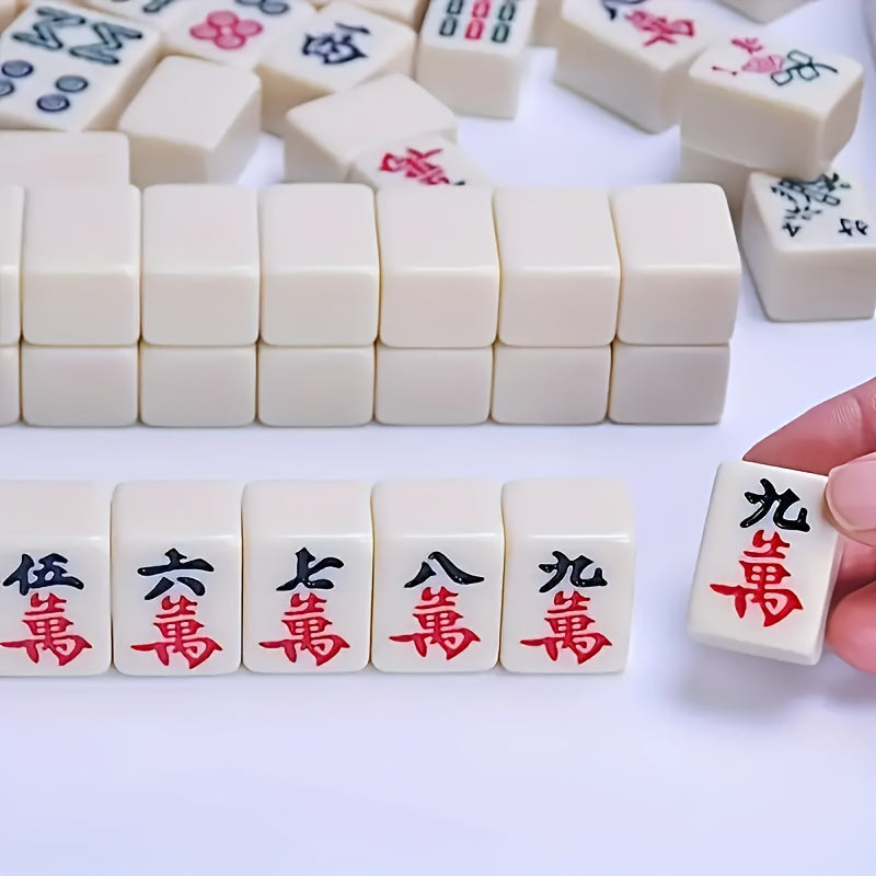 Authentic Mini Mahjong Set - Portable And Compact for Travel, Enhances Logical Thinking, Ideal for Family Fun And On-The-Go Entertainment