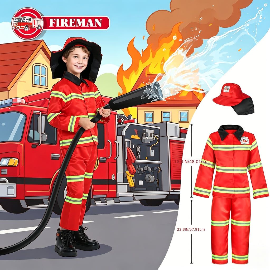 Kids Firefighter, Police, Astronaut, Doctor Cosplay Role Play Toys Costumes Dress Up Clothes Boys Dress Up Costumes For Play Kids Day Christmas Birthday Gift For Boys Girls Age 3-6 Years
