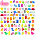 MEZHOBBY 100/200pcs Mochi Squishies Toys, Kawaii Squishies Bulk for Kids Party Favors, Squeeze Toys for Relax, Classroom Prizes, Goodie Bag Stuffers, Party Bag Filler, Birthday Gifts