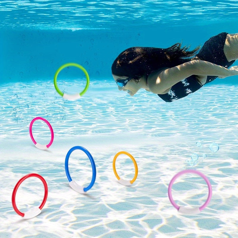 SYNCFUN Dive Rings Pool Toys, 8pcs Colorful Pool Rings for Kids, Underwater Training Swimming Diving Toy for Kids Gifts Summer Swim Water Fun Games, Multi-Item Party Favor Packs