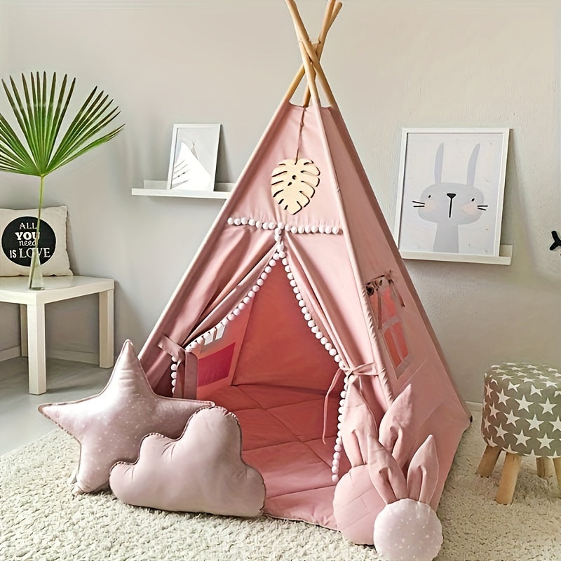 [Indoor Play Tent] A Play Tent Designed for Indoor Use, Resembling a Nordic-Style Conical House for Kids, Perfect for Both Boys And Girls. (Does Not Include a Bottom Pad)