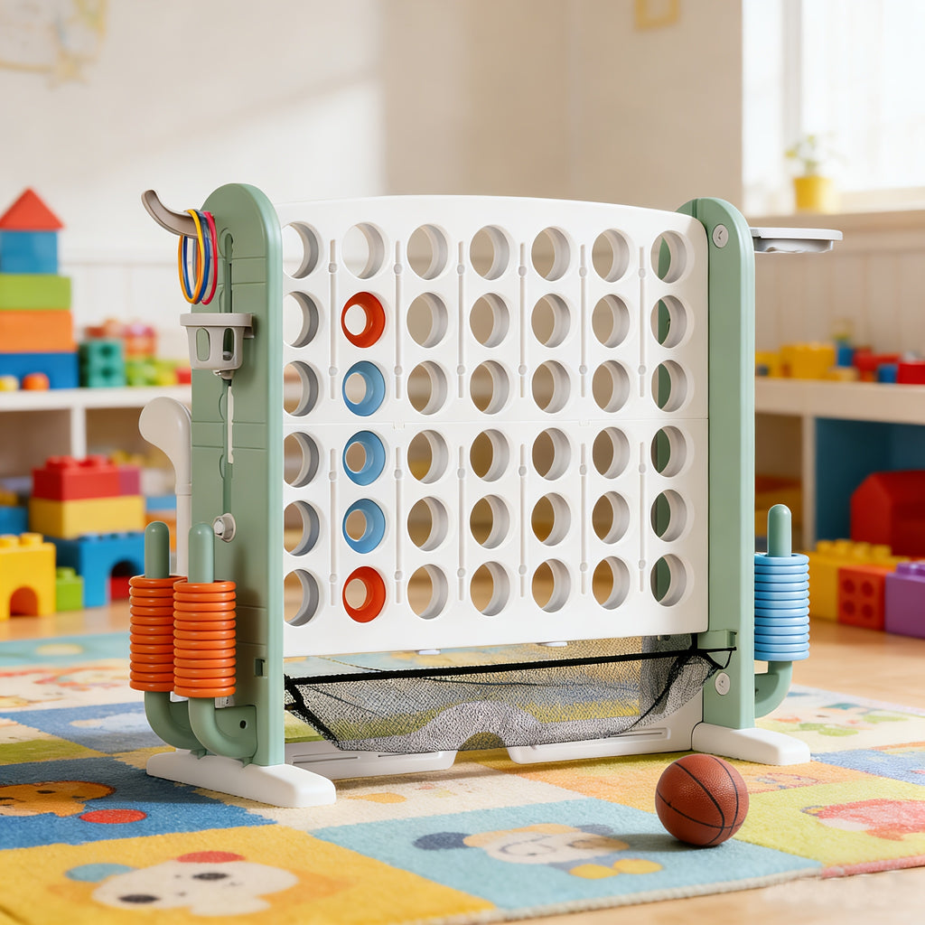Enormous Connect Four Game, Adjustable Height (2.6Ft-3.2Ft), Extra-Large Game Board with Quick-Release Slider And Storage Bag, Suitable for Indoor/Outdoor Family Parties, Educational Intelligence Game for Adults And Children