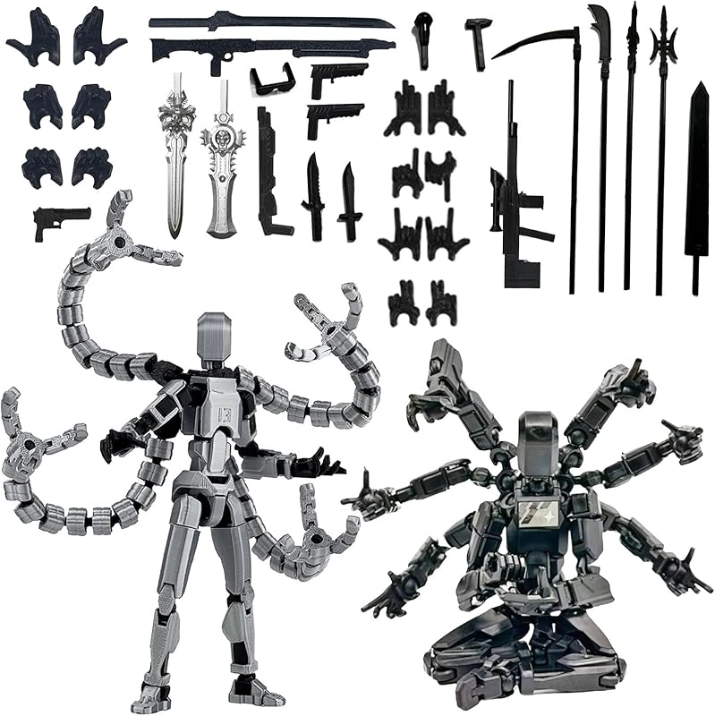 2pcs(Assembled) T13 Action Figure Set, 3D Printed Action Figures, 3D Printed Toy Figures, Desktop Ornaments, Collectible Decorations for Game Enthusiasts( 5.5inch)