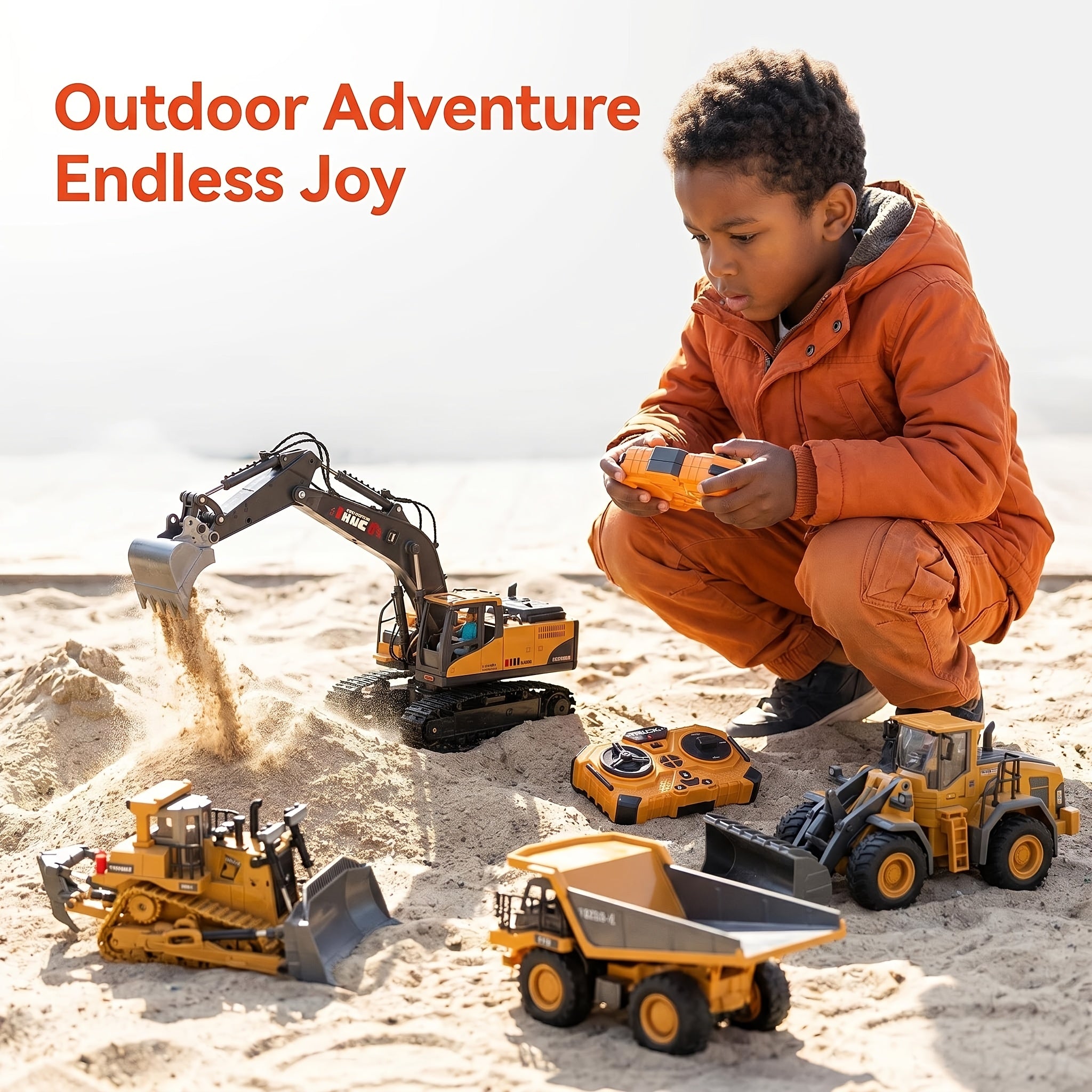4pcs/3pcs/2pcs Set Remote Control Engineering Vehicle Set, 2.4G High-Tech 11-Channel Remote Control Excavator Dump Truck Bulldozer Alloy Plastic Engineering Vehicle Remote Control Construction Toy Car Set-Lingkun