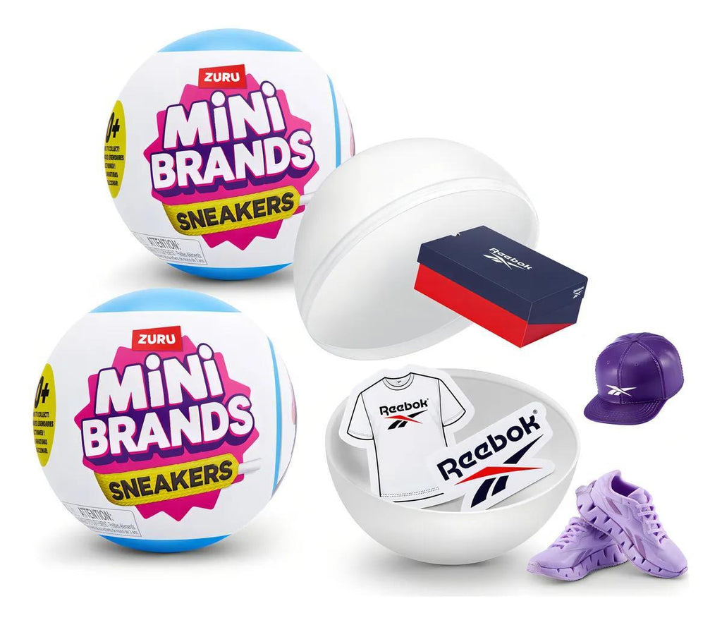 2 pcs - ZURU Series 1 Mini Brands Sneakers, 5 Mystery Miniature Brands Accessories, Collectible Mystery Capsule for Teens, Adults and Collectors