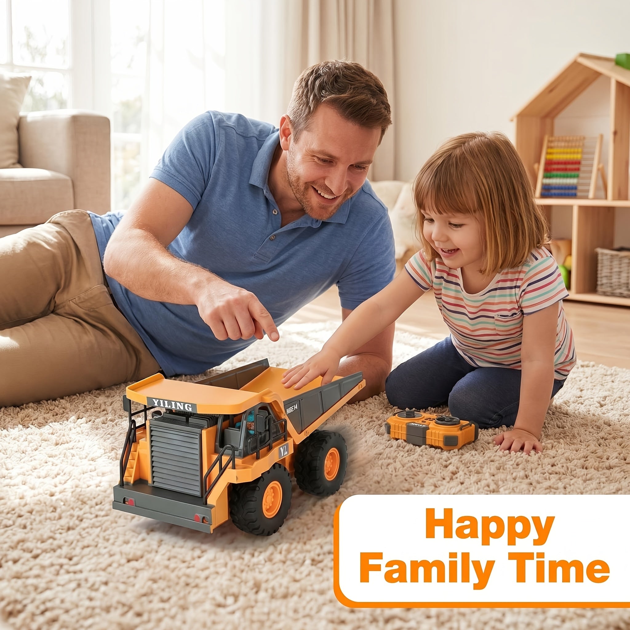 1:20 Scale 2. 4G 11CH RC Excavator, Dump Truck, Bulldozer & Loader 680° Rotation & Working Arm, Forward Backward Turning, Alloy Construction Toy for Indoor Outdoor Play, Perfect Gift for Children