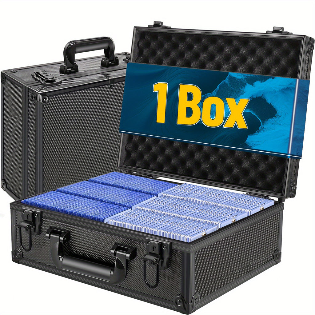Top Loads Storage Box for 3"x4" 35pt Rigid Cards, Holds 600+ Top Loads, Sports Card Storage Case Organizer, Trading Card Storage Box with Lock