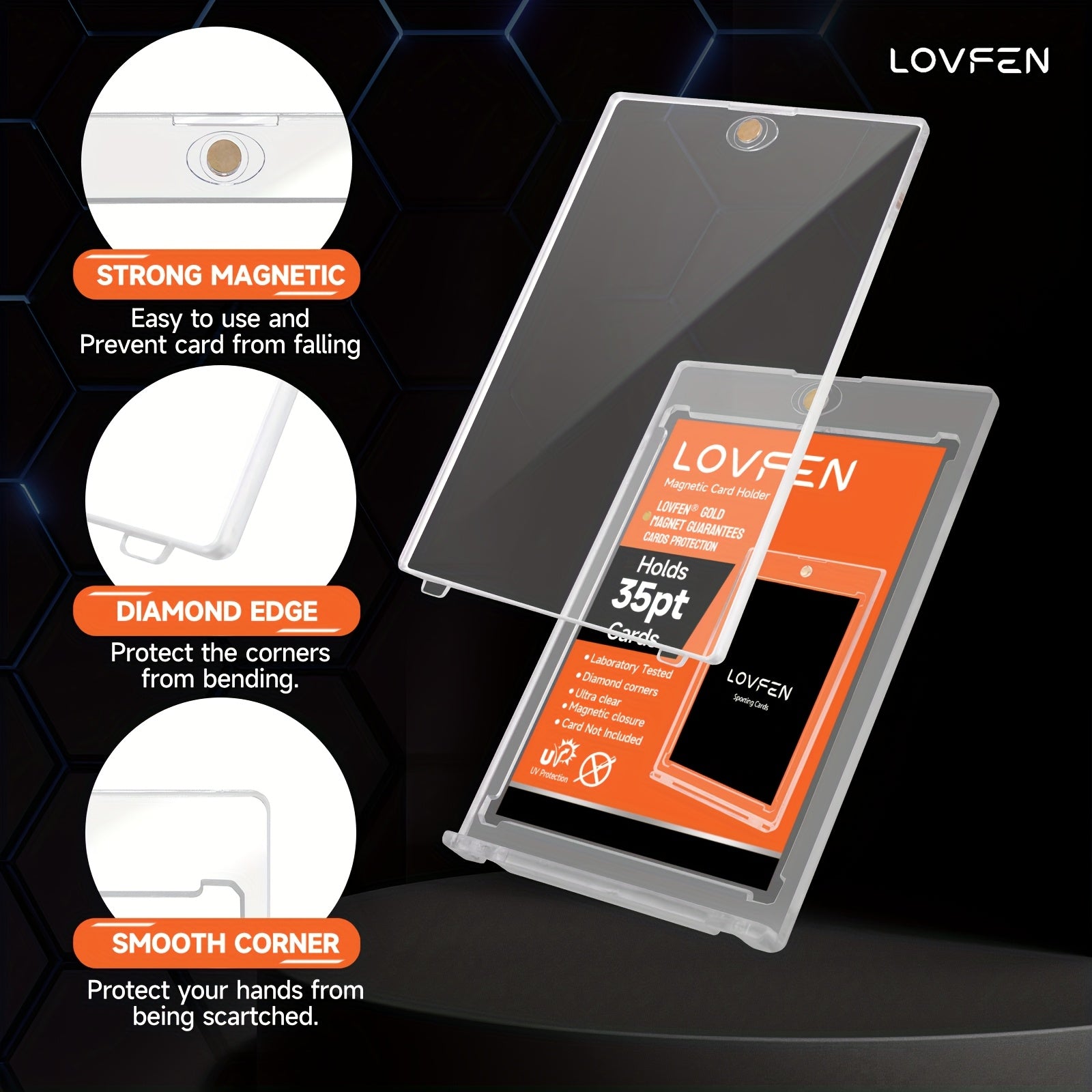 LOVFEN 400Ct Magnetic Card Holder 35Pt Magnetic Card Holders for Trading Cards, Display Cases, Protectors, And Hard Plastic Covers for Sports Game Cards, Perfect for Easter Gifts