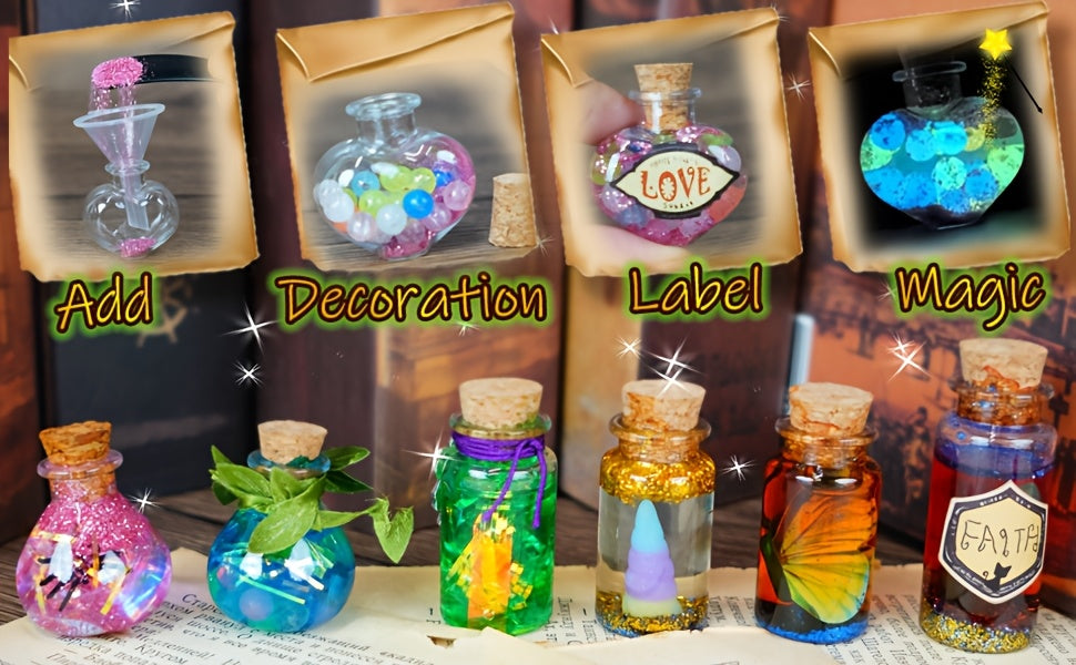 [Halloween Christmas Birthday] DIY Magic Potion Craft Kit, Wizard Potion Bottles Making Set, Fantasy Wizard Themed Arts And Crafts for Kids 6+, Halloween Christmas Birthday Gifts, Party Creative Activities