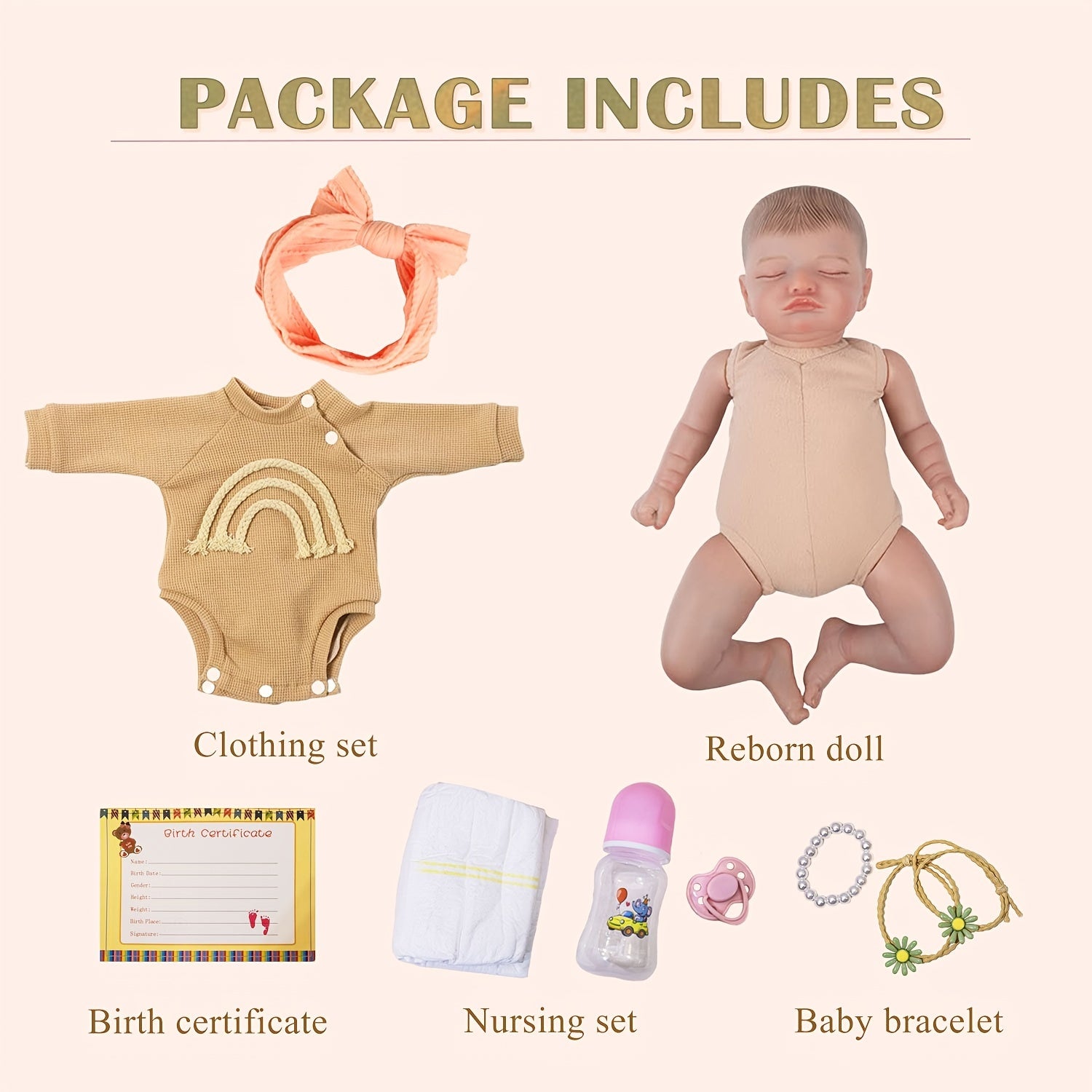 [Soft | Realistic] 20-Inch Soft & Realistic Lifelike Reborn Youngsters Girl Doll | Feeding Set, Realistic Sleeping Pose - Perfect for Youngsters 3+ | Safe & Cuddly Companion