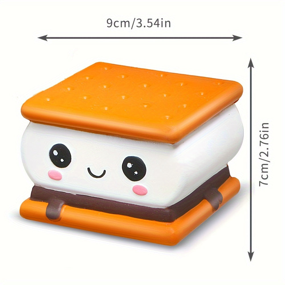 [Fun Squishy Toy] Adorable Chocolate Cookie Sensory Fidget Squishy Toy, Soft Slow Rebound PU, Non-Toxic, Safe For Youngsters Fun Colorful Design With Smiling Face And Chocolate Chip Accents