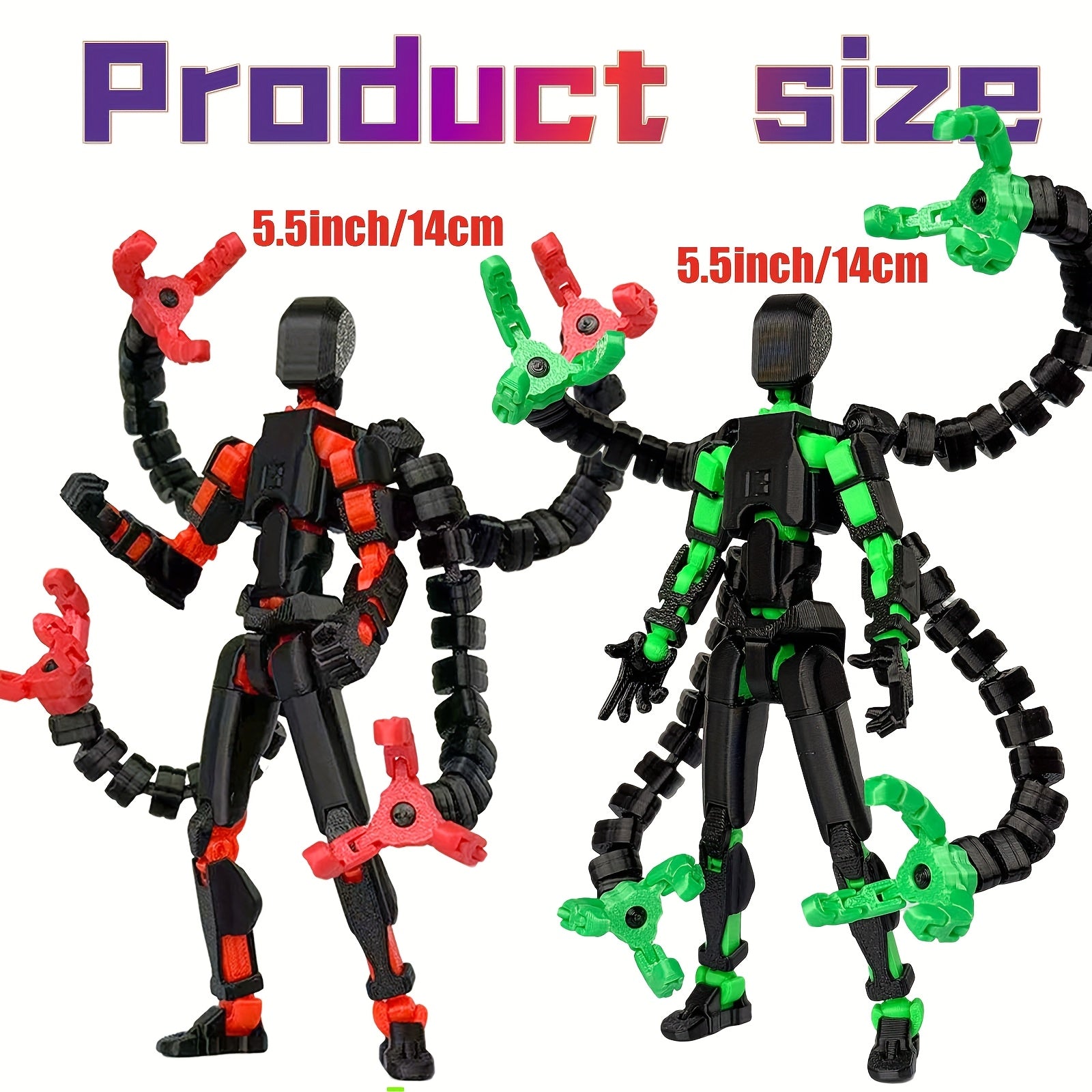 [2pcs T13 Action Doll Set] 2pcs T13 Action Doll Set (Assembled) | 3D Printed Multi Joint T 13 Action Doll, Multi Joint Mobile Robot Nova T-13 | Game Enthusiast Toy Desktop Decoration