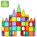 [Birthday Gifts] 80/106/136pcs Magnetic Tiles for Kids, Magnetic Building Blocks With 2 Cars, Magnet Tiles Construction Building Toys, STEM Sensory Toys Birthday Gifts Toys for Kids Boys Girls 3 4 5 6 7 8 9+ Year