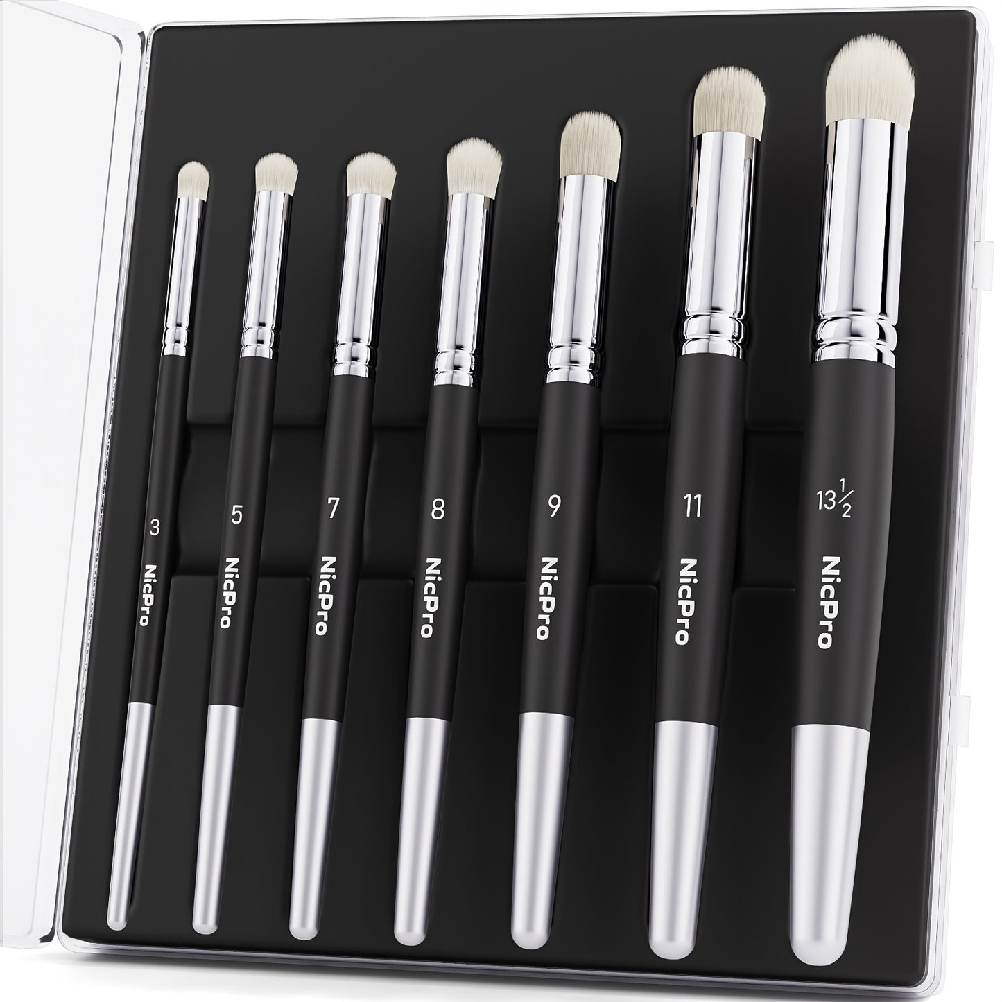 Nicpro Dry Brush Miniature Painting, 7 Sizes Professional Drybrush Set with Storage Case, Hobby Detail Paint Brushes