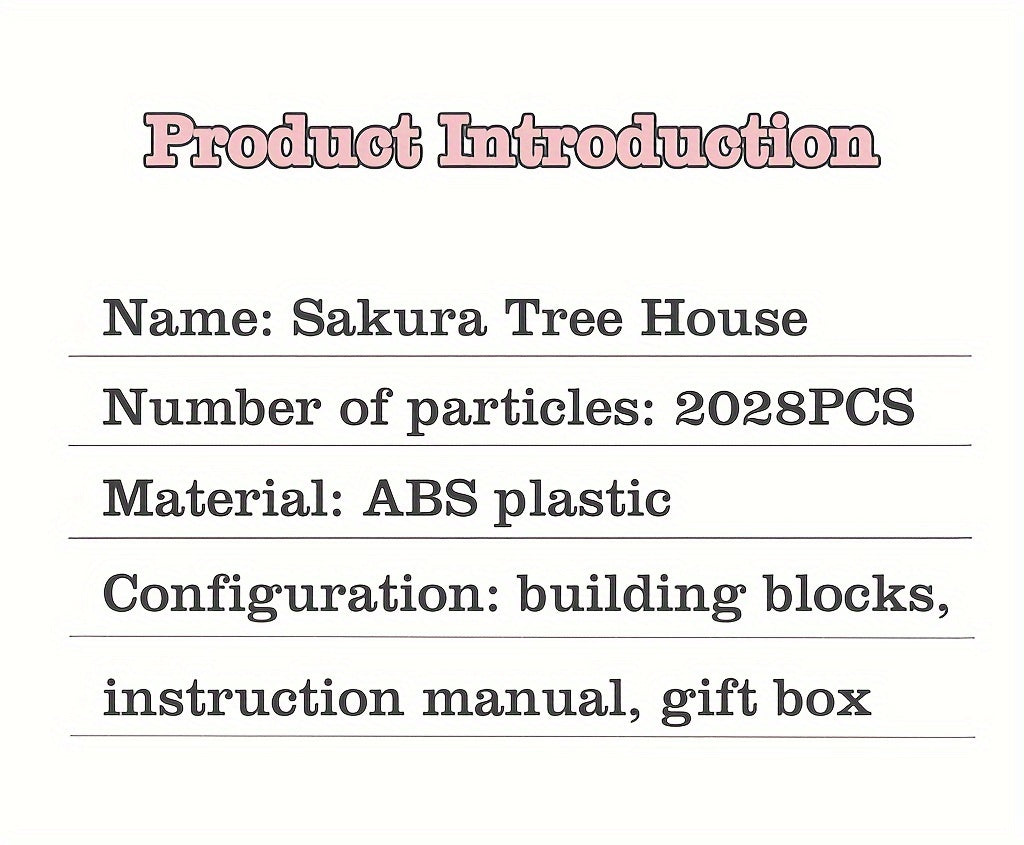 2028/1020pcs Tree House, Cherry Blossom, Eternal DIY Home Desk Decoration, Suitable for Boys And Girls, Mini Building Blocks, Assembly Set, Relax Toy, Children's Day Gift, Collectible Model Set, Living Room Decoration Building Blocks