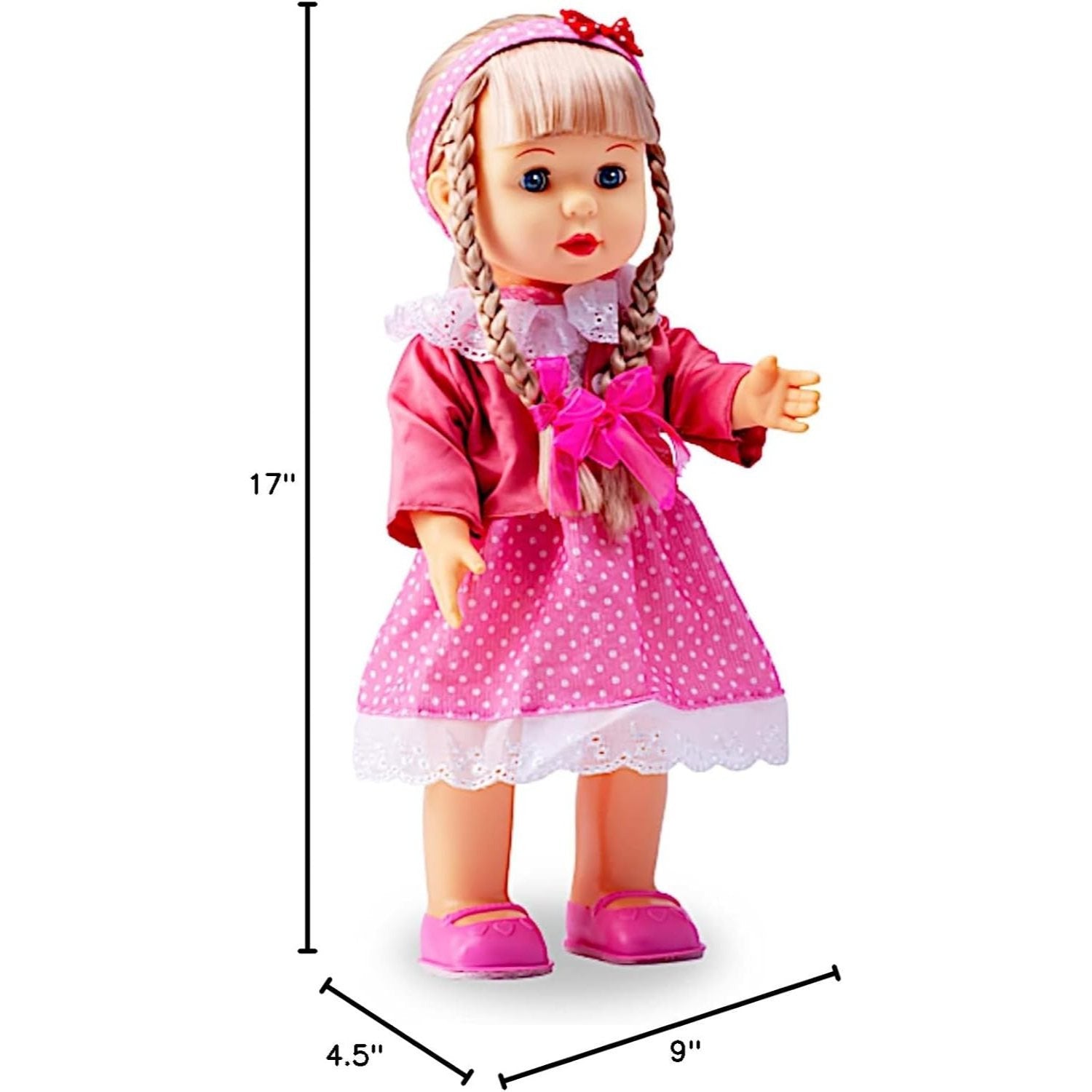12" Princess Walking Doll Interactive Vinyl Toy Baby Sonic Control Cuddly Girl Singing Talking Blonde Fashion Beauty with Blinking Eyes
