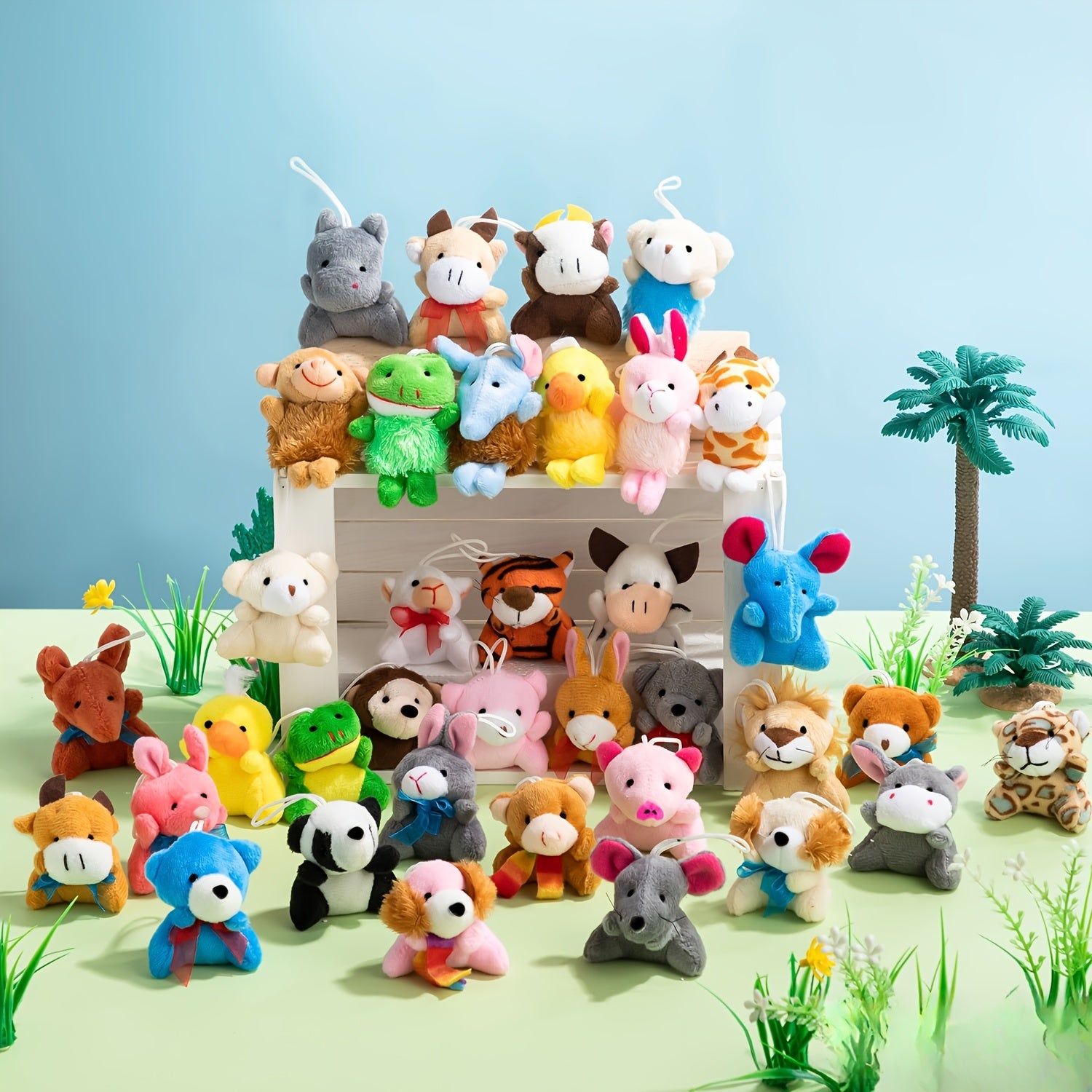 72 Pack Mini Animal Plush Toy Assortment, Plush Figures, Carnival Prizes, Valentine's Day Party Favors, Bulk Stuffed Animals Party Favors, Birthday Decoration, Christmas Gift