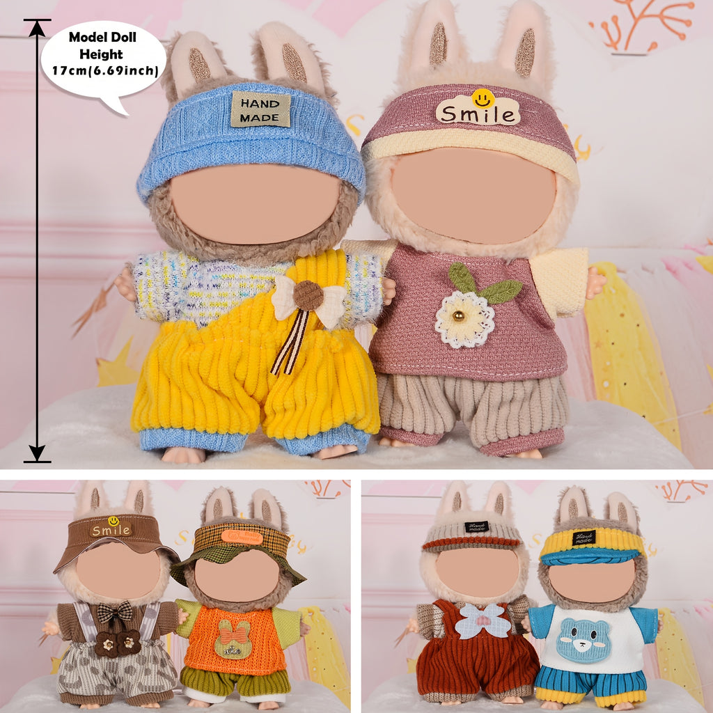 A 6-Item Clothing Set for Labubu, Featuring Cute Additions for Play And Display (Glasses, Shoes, And Doll Not Included). A Perfect Gift for Aged 3 And Up for Christmas Or Halloween