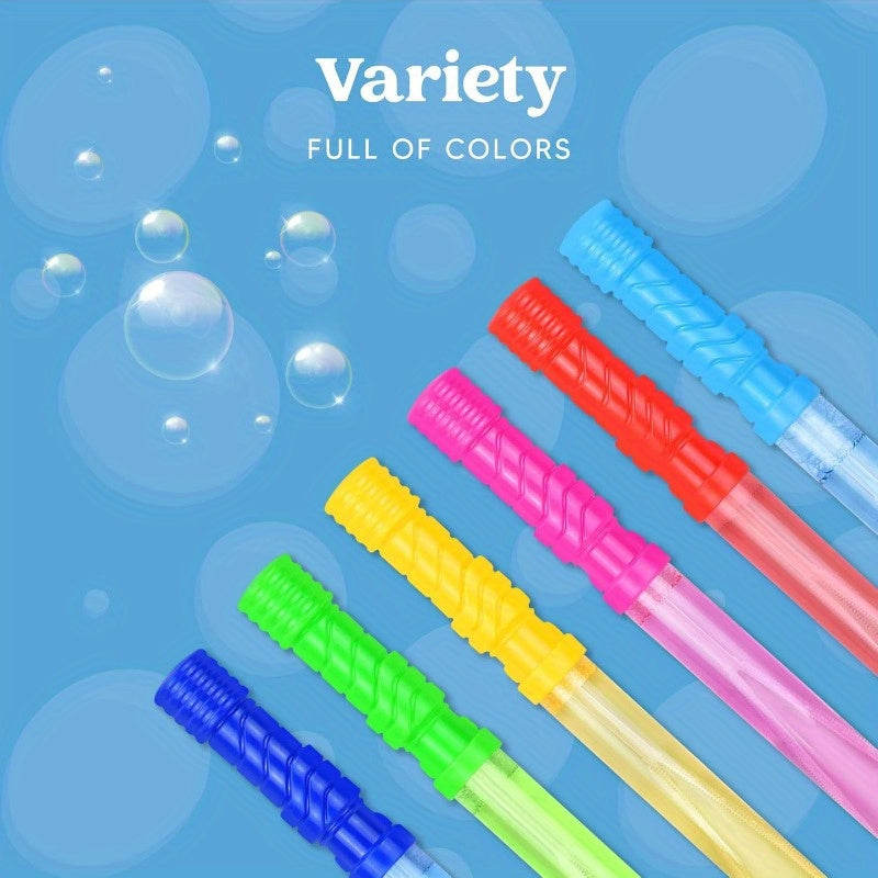 JOYIN 14.6" Big Bubble Wands for Kids, 1 Dozen Bubble Wand Bulk with Refill Solution for Summer Toy Party Favor, Outdoors Activity, Easter Basket Stuffers, Birthday Gift