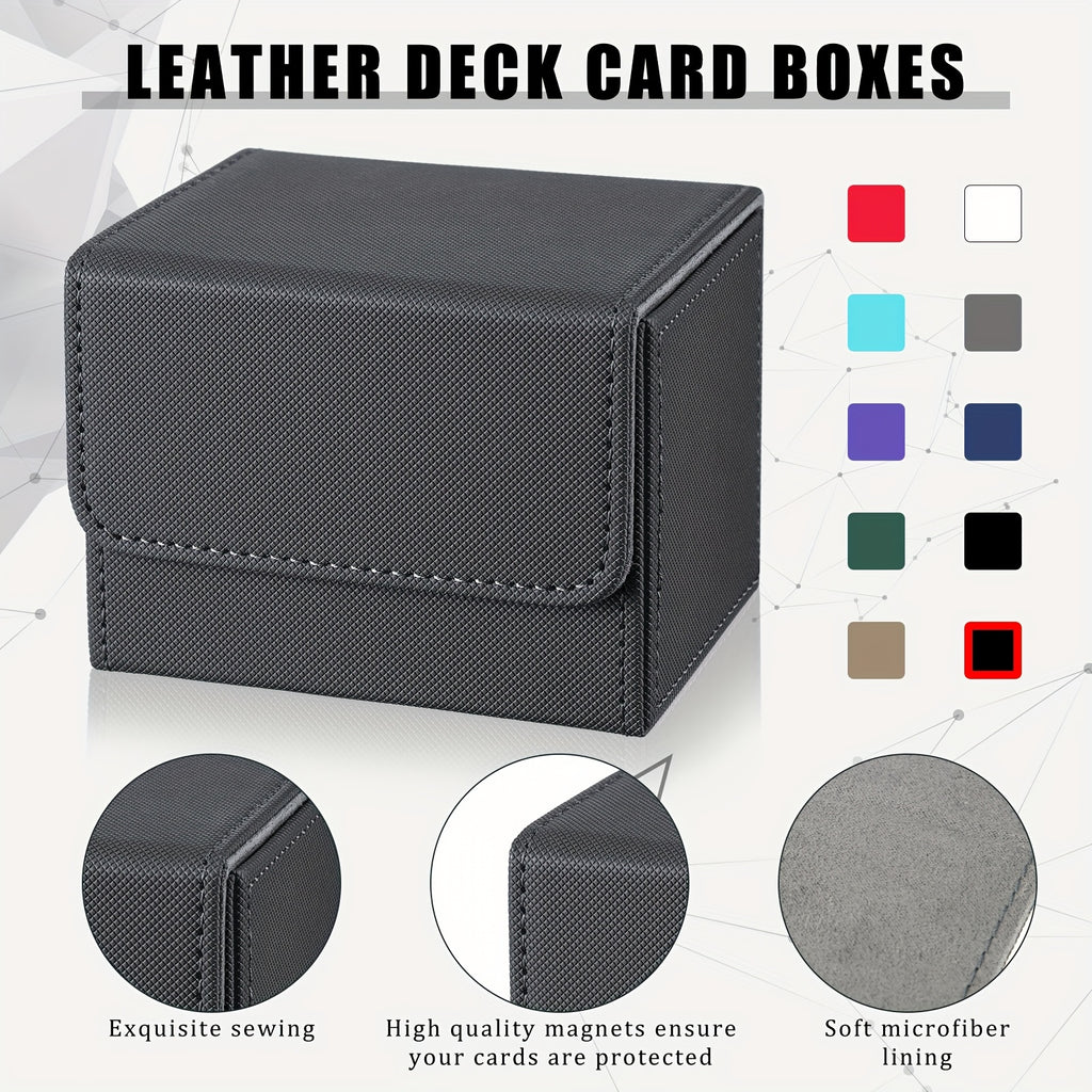 2026 10pcs Deck Game Card Box Magnetic Card Game Case For 100 Plus Gaming Storage Containers Compatible With MTG Deck Boxes, 10 Colors Match Day Fan Gear for Football and All Fans