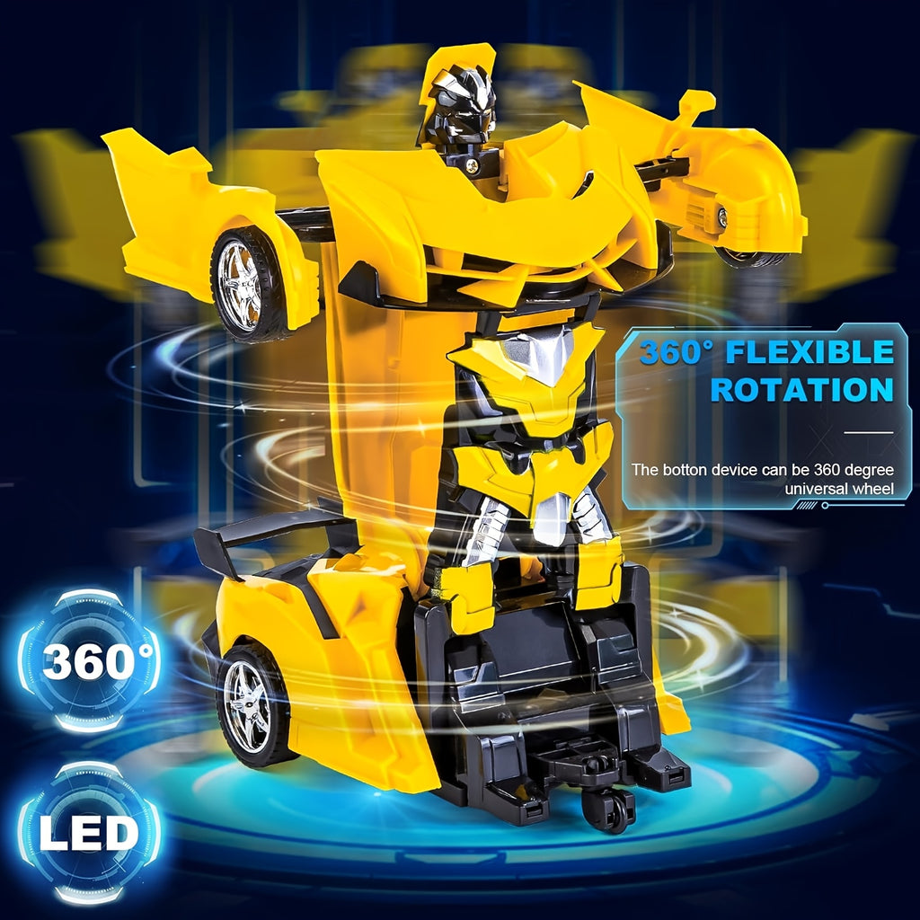 [Gift For Kids] Transforming RC Stunt Car, 360 Degree Drift Robot With Lights, Gift For Kids