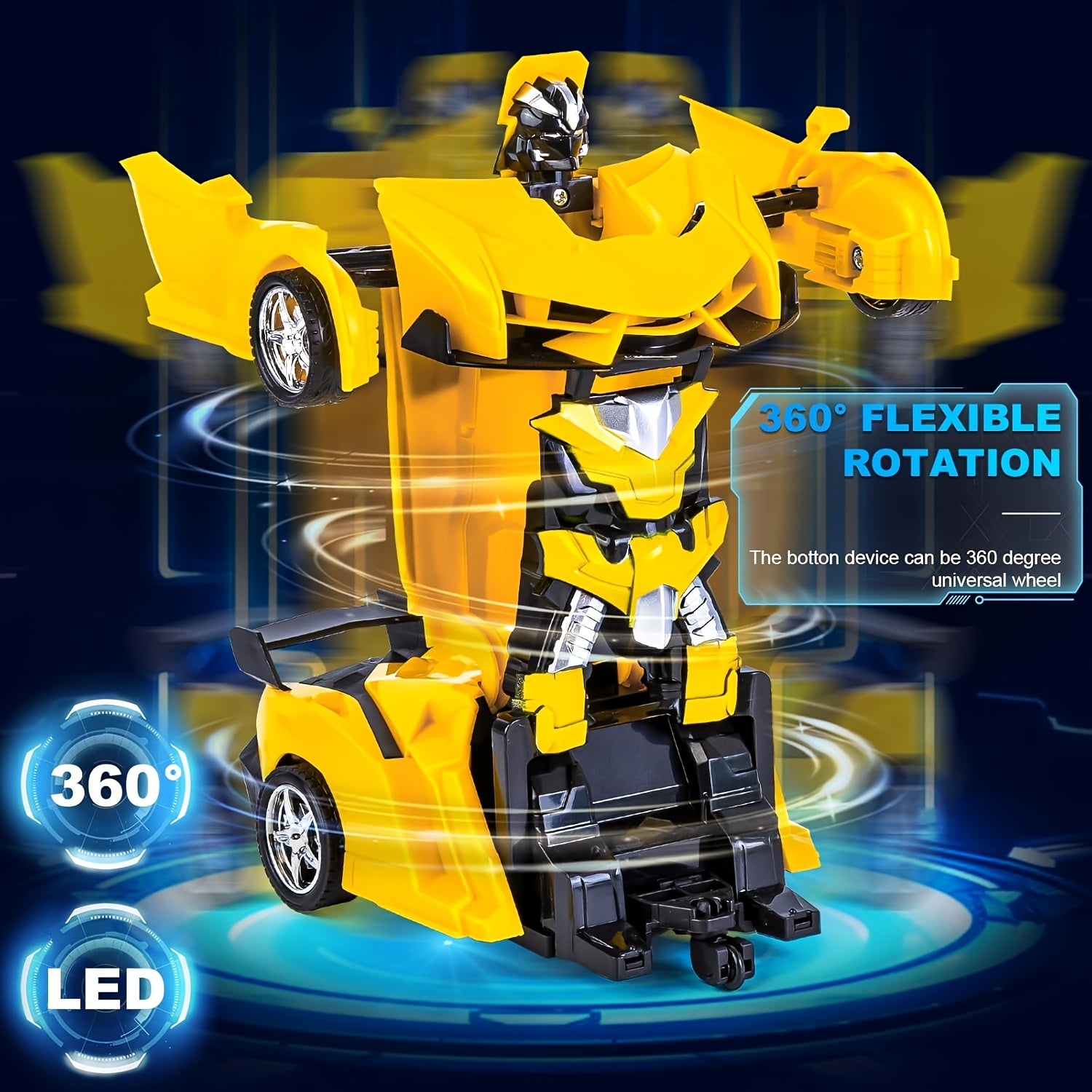 [Gift For Kids] Transforming RC Stunt Car, 360 Degree Drift Robot With Lights, Gift For Kids