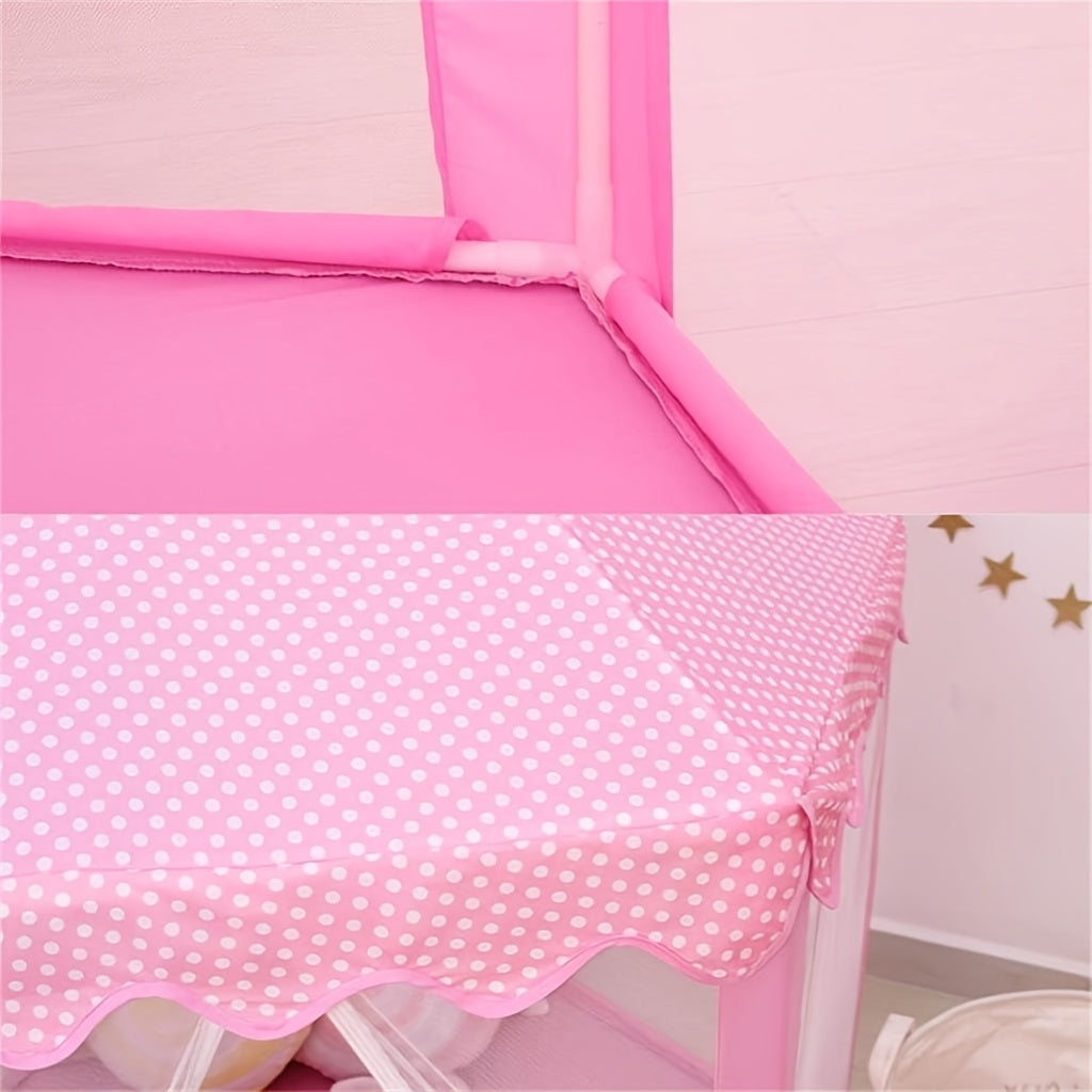 [Birthday Surprise Gift] Pink Princess Hexagon Game Tent, Indoor Dream Castle Gauze Curtain Small House, Girl Pretend Play Secret Base, Baby Reading Corner Toy House, Parent-Child Interactive Game House, Girlie Heart Atmosphere Kids Room Decoration, Birth