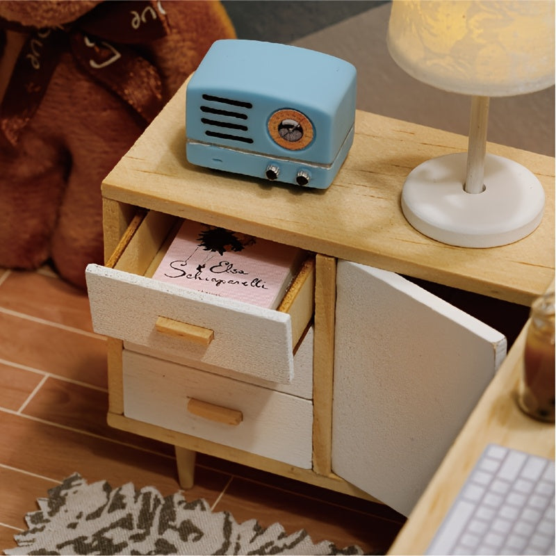 [Birthday Christmas Valentine's] DIY Exquisite Small House, Sunshine Study, Mini Collection Version, Creative Miniature Scene, Handmade Wooden Building Model, Home Decoration Ornaments, Birthday, Christmas, Valentine's Day Gifts