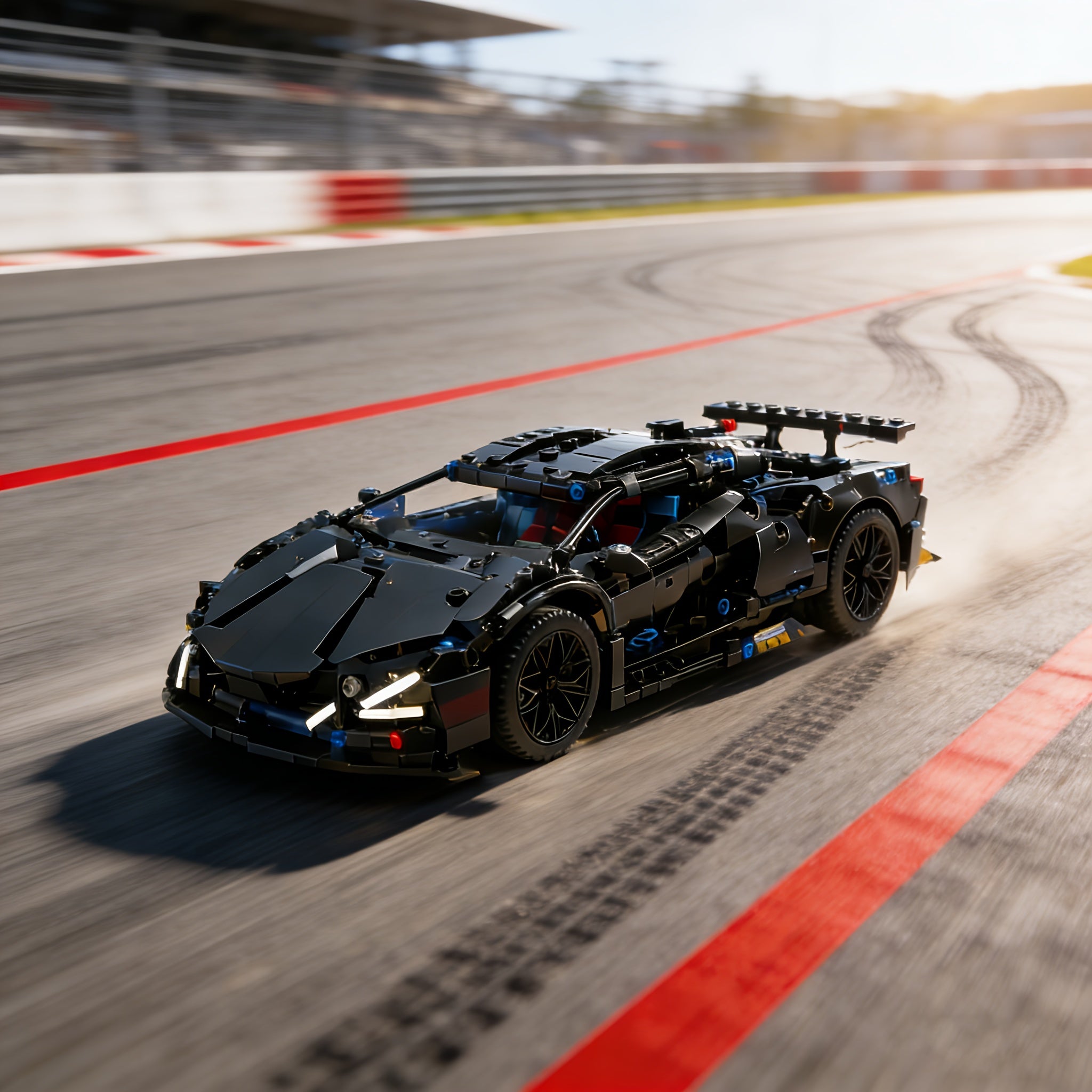 1288pcs Limited Edition Black Super Sports Car Building Block Set- Challenging Assembly Design, Equipped with Openable Hood and Trunk, Functional Headlights, and Realistic Engine- Suitable for Adults and Teenagers, Large Model Kit