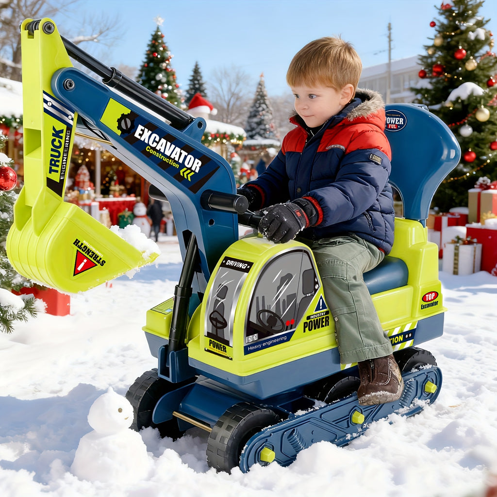 [Holiday Gift Birthday Gift] Large Ride-On Engineering Vehicle Toy - Manual-Powered Beach & Indoor Play, Ride On Toys Design Gifts with Safety Bumpers, Durable Construction Truck-Holiday Gift & Sturdy Build Quality Ages 3 4 5 6 +, Perfect Birthday Gift To