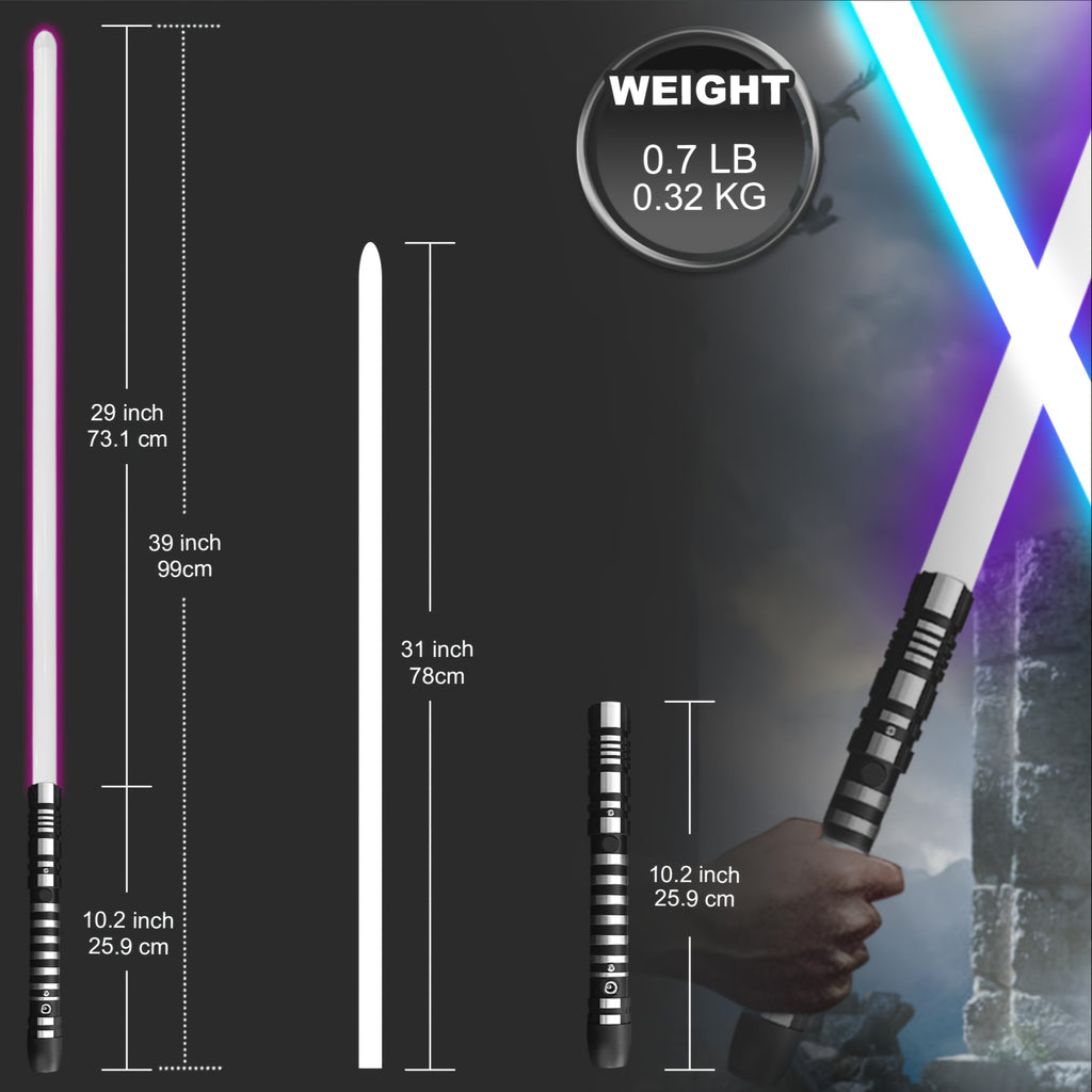 Dark Phantom LightSword, 16 Colors Change, 3 Movie Sound Effects, Cool Light Effects, Night Party Light Toy Saber, Lightweight, for Beginners, Birthday Gift for Relatives&Friends, Movie Derivative Toy