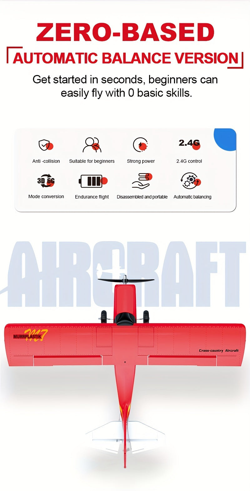 M7 Off-road RC Plane 6-channel Brushless Remote Control Airplane Fixed Wing with 6-Axis Gyro 3D Stunts EPP Foam Aircraft Model Toys, Outdoor Rc Flying, Hobbyist Aircraft, Aerobatic Plane, Lightweight Airplane, Highperformance Motor, Gyroscopic