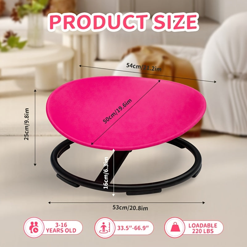 Autism Spinning Chair for Kids, Sturdy Sit & Spin, Motor Skills Trainer, Therapeutic Sensory Play, Indoor/Outdoor Use, Pink/Red/Blue, for ADHD & Sensory Processing Disorder, 3+ Years