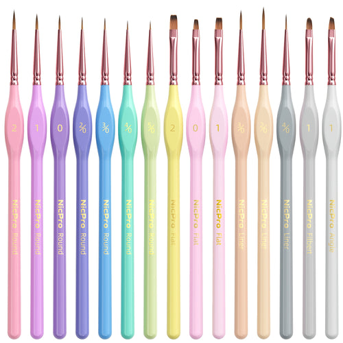 [Great Gift] Micro Fine Detail Paint Brush Set with 15pcs Brush &1pcs Case, Pastel Small Miniature Fine Tip Detail Brushes Kit for Acrylic Oil Watercolor, Craft, Models, Miniatures, Rock Painting, Paint By Numbers-Great Gift
